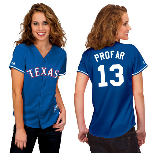 Jurickson Profar #13 mlb Jersey-Texas Rangers Women's Authentic 2014 Alternate Blue Baseball Jersey